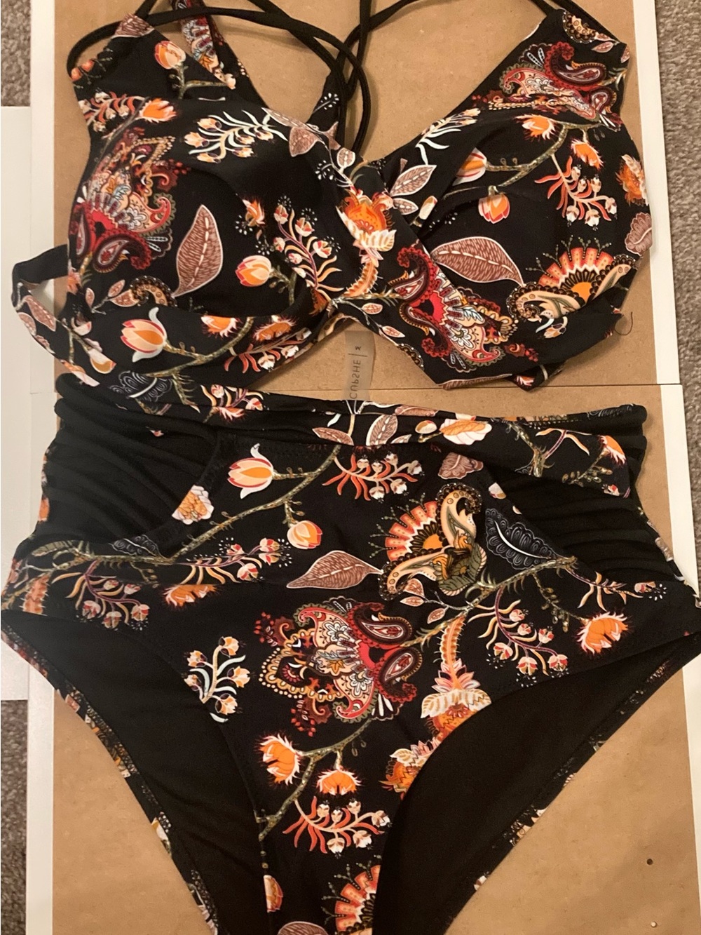 Cupshe Flower Dance High-waisted Bikini